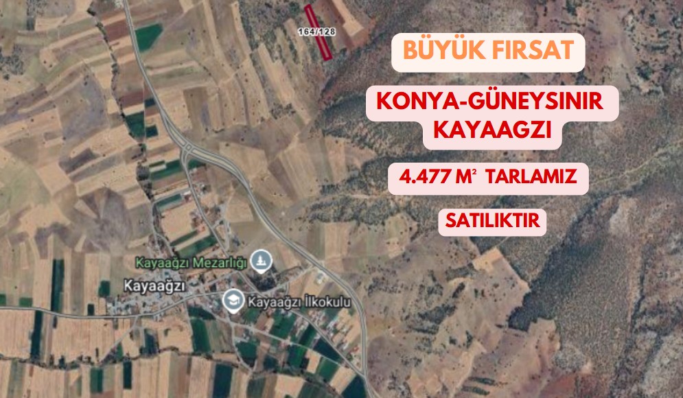 KONYA GÜNEYSINIR KAYAAĞZI 4.477M² TARLA SATILIKTIR - KONYA GÜNEYSINIR fotoğraf 11